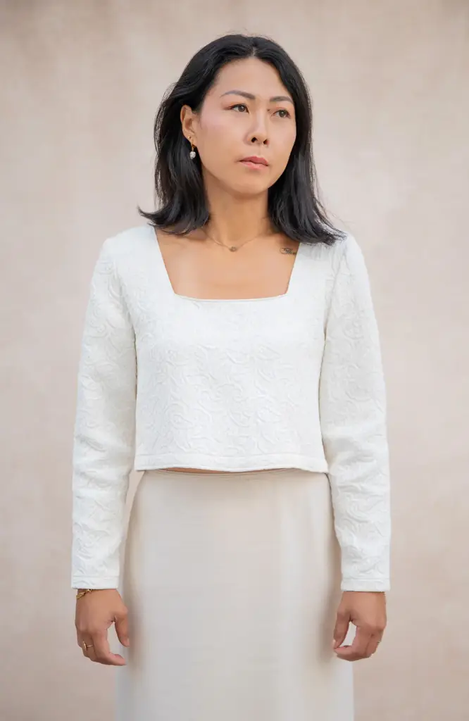 Rosa - crop top en jacquard de coton