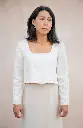 Rosa - crop top en jacquard de coton