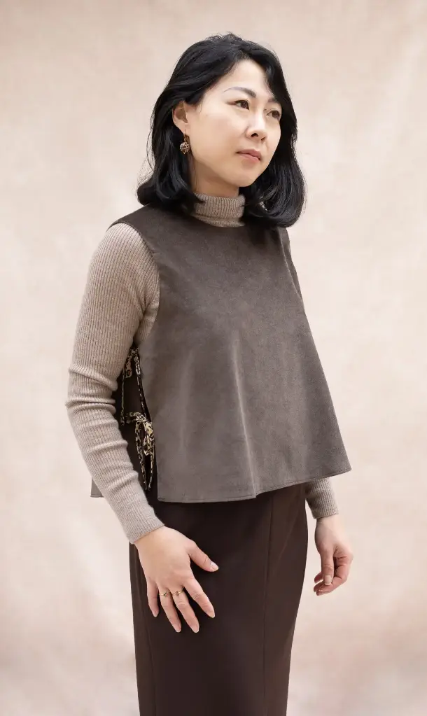Silene - top chasuble en velours