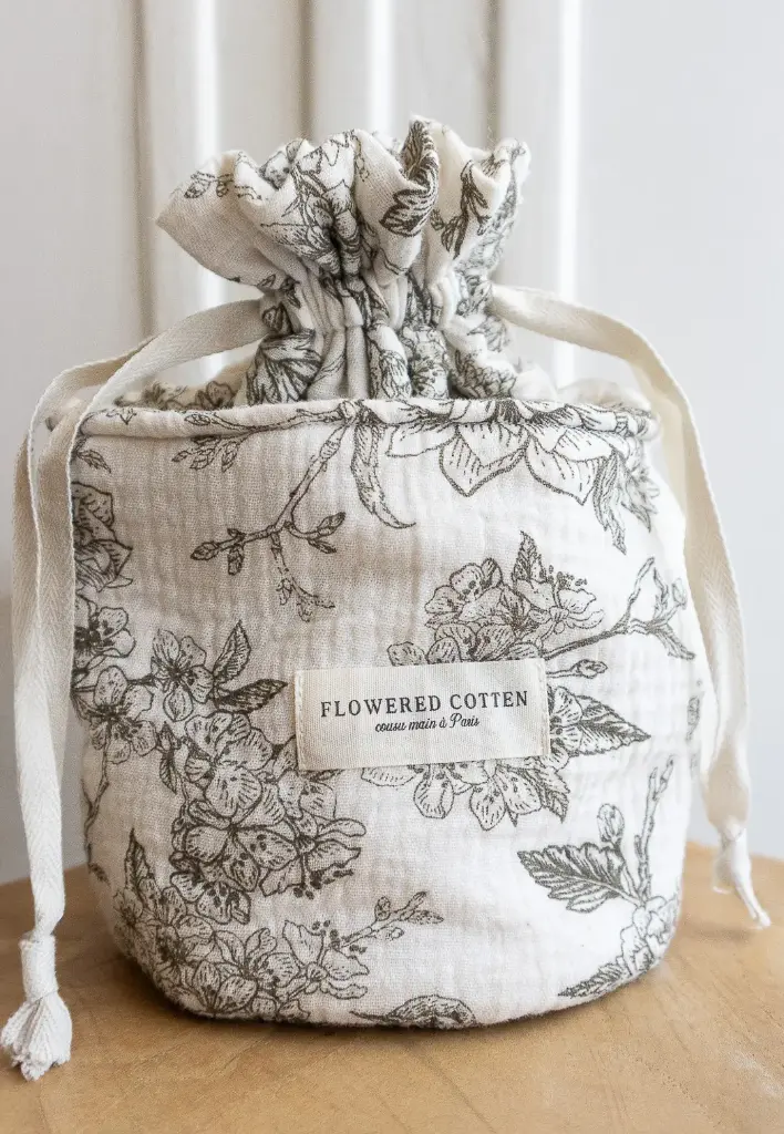 Trousse corolle en gaze de coton