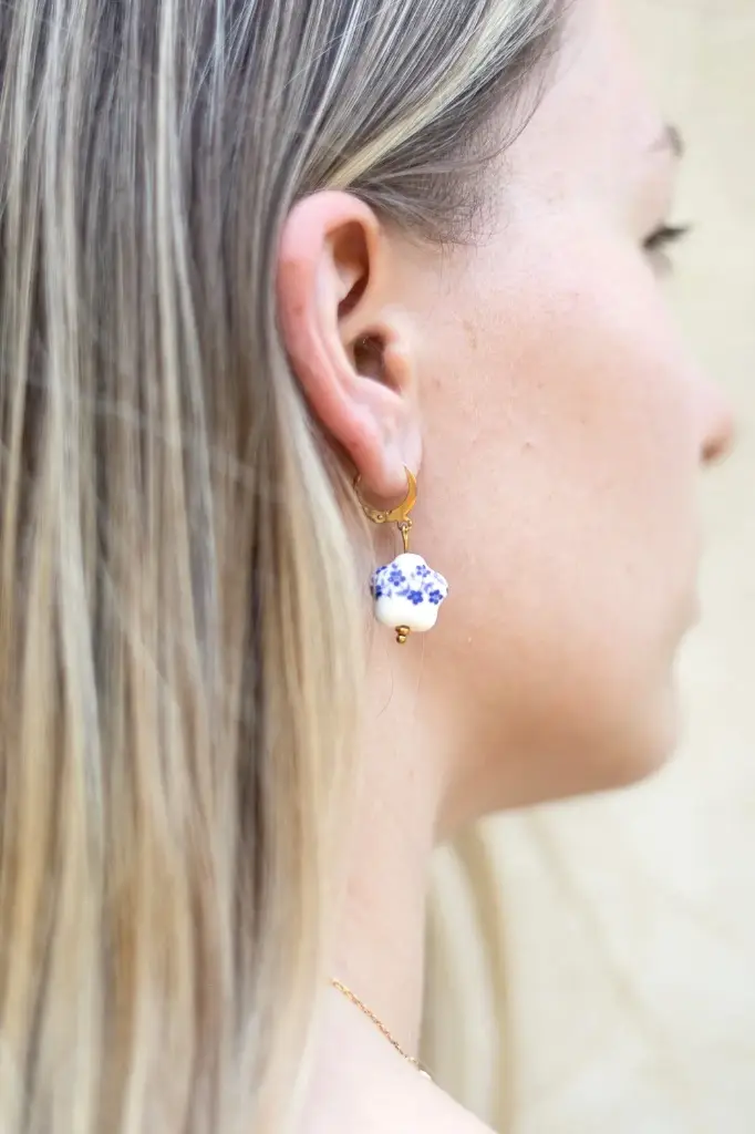 Boucles d'oreilles perle fleur