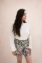 Azalea - short taille haute en jacquard fleuri