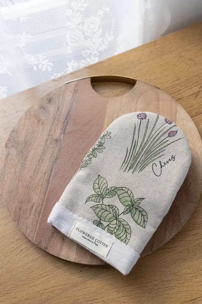 Gant de cuisine en coton fleuri