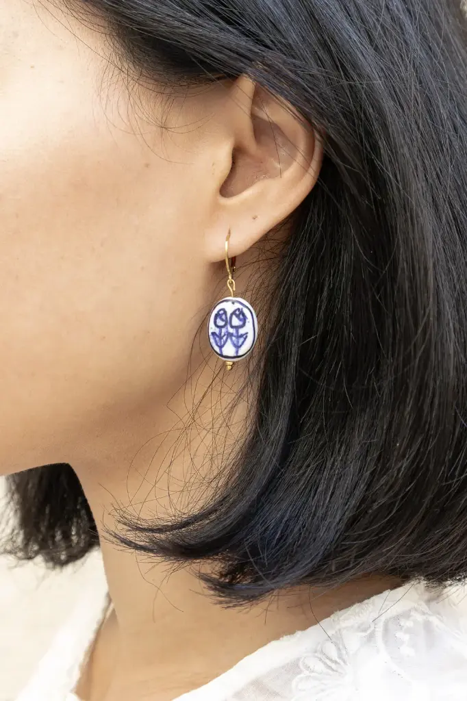 Boucles d'oreilles perle galet